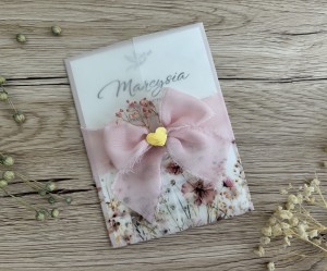 Zaproszenie na chrzest boho z kwiatami