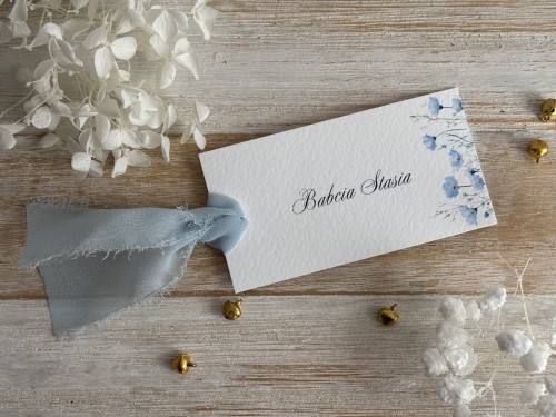 Winietka na stół z niebieskimi kwiatami | Personalizowana