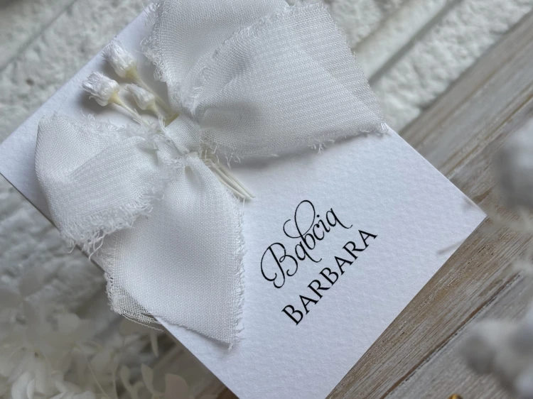 Winietka handmade na ślub, chrzest, komunię czy urodziny.