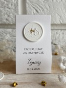 Etui z lakiem IHS i personalizowanym napisem do własnej aranżacji np. z czekoladką Ferrero Rocher.