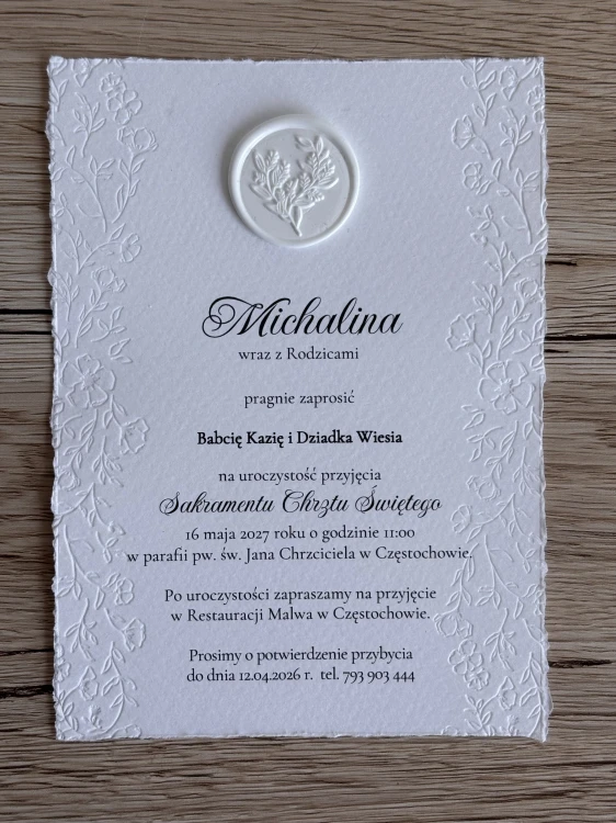 Treść zaproszenia.