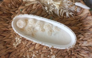 Świeca sojowa w pozłacanej ceramice - 200g