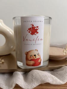 Walentynkowa Świeca sojowa - 180 g - Miś